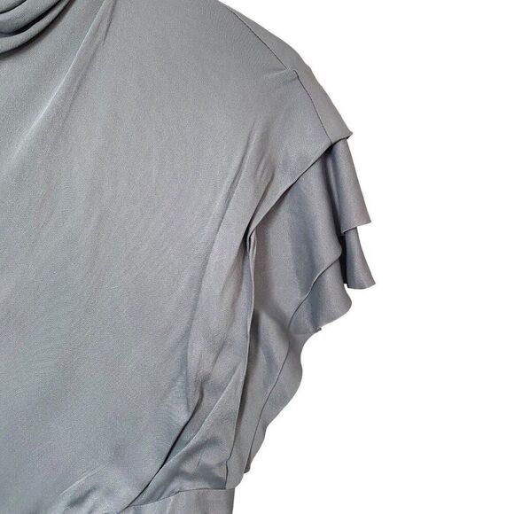 NEW Anthropologie "Madeleine Midi Dress Wedgewood High Neck Layered Sleeves sz 4 - Picture 4 of 13